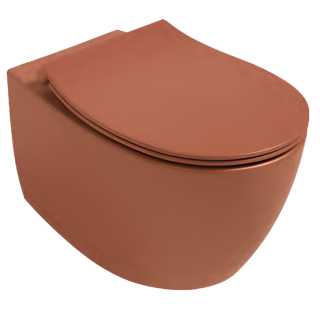 Подвесной унитаз Isvea Sentimenti Neo 10AR02010SV-2U безободковый крышка микролифт терракотовый матовый